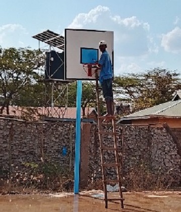 Painting of Basketball Pitch